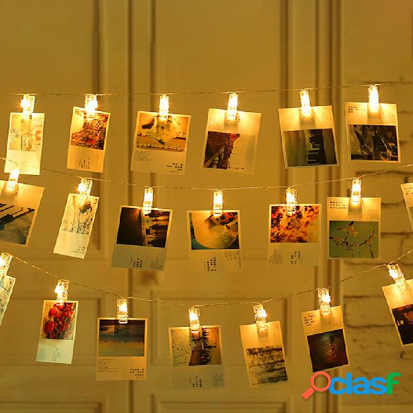 Luz LED para clipe de foto 10/20/30/40 PCS Decoração de