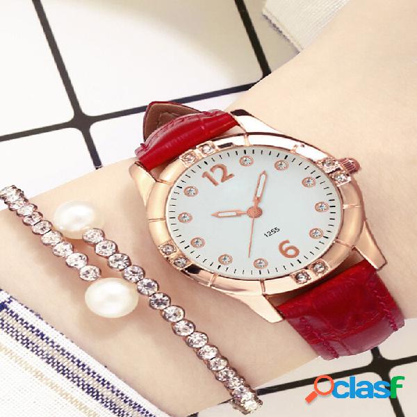 Diamonds Elegant Design Mulheres Armbandsur Lysande Display