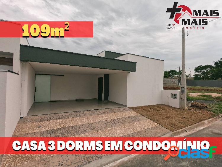 Casa 109m² 3 dorms, Condomínio Fechado Okinawa -