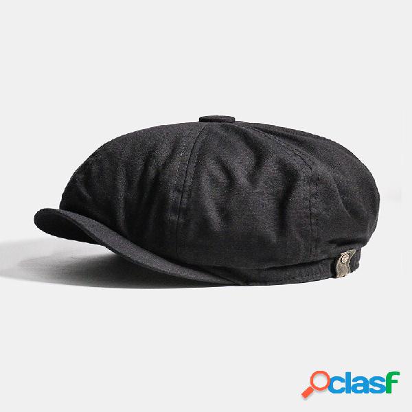 Boné de jornal masculino de algodão Cabbie Lvy Flat