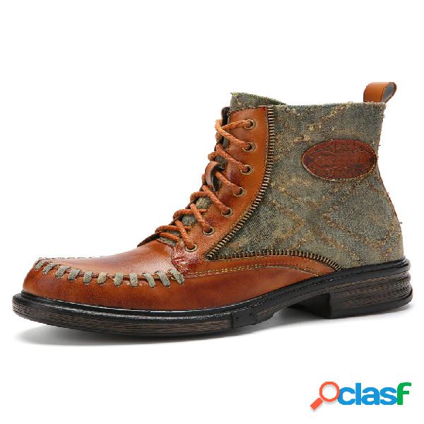 Botas de combate curtas confortáveis com zíper lateral