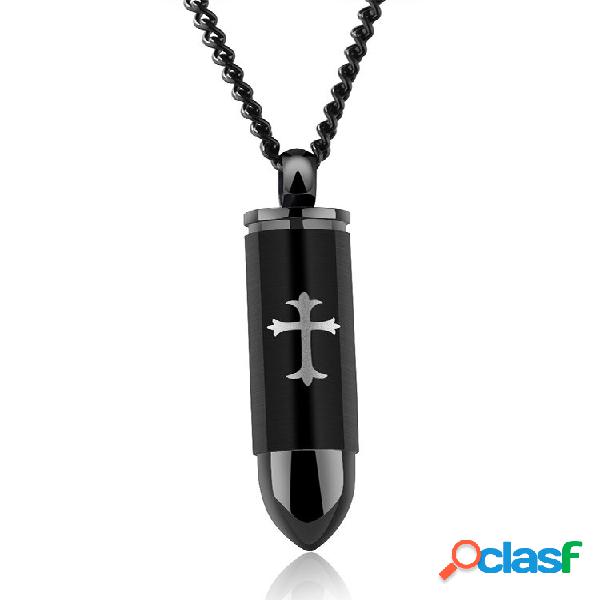 Trendy Simple Cross Padrão Geométrico Pingente Colar de