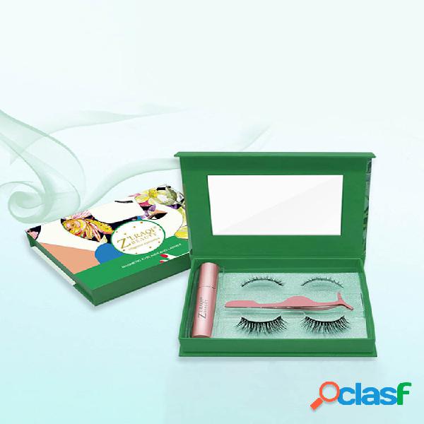 Magnetic False Cílios Set Thick Curling 2 Par 3D Magnetic