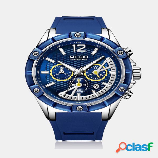 Lazer Esportes Homens Watch Silicone Banda Mostrador