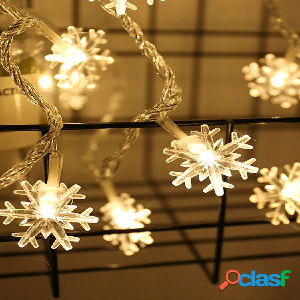 1 pc PVC floco de neve LED luz corda decoração para casa