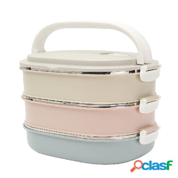 3 Tier Aço Inoxidável Isolado Bento Lunch Box Térmica
