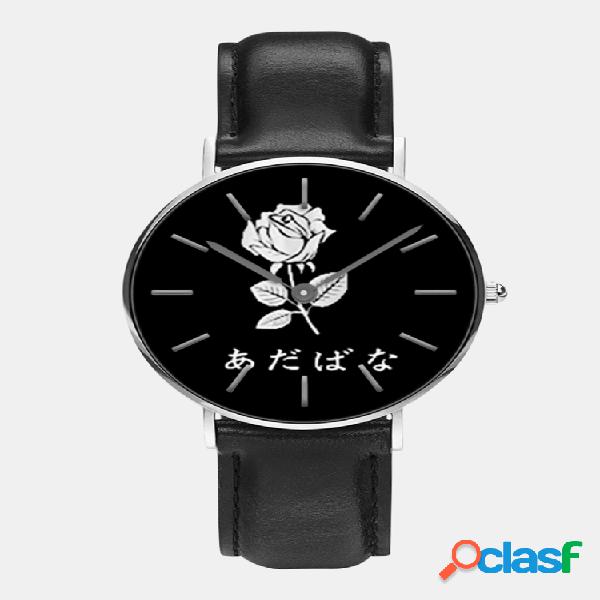 4 Cores Liga PU Homens Vintage Rosa Japonês Impressão Dial