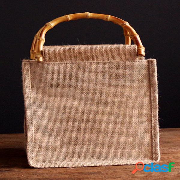 Bolsa feminina de algodão vintage elegante à prova d'água