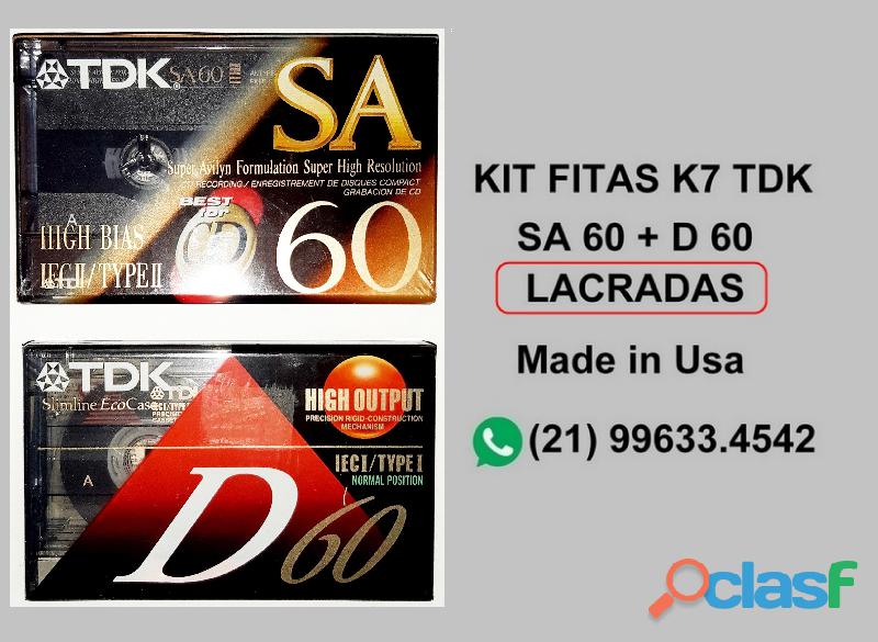 KIT FITA K7 TDK: AS 60 + D 60 LACRADAS