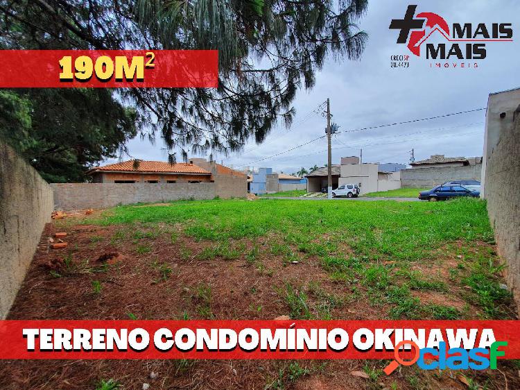 Lote terreno 190m² Condomínio Fechado Okinawa próx EMS e