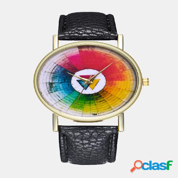Swatch redondo moderno Watch couro clássico quartzo Watch