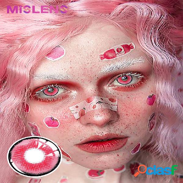 2 Pcs Platonic Rosa Lentes de contato coloridas anuais sem