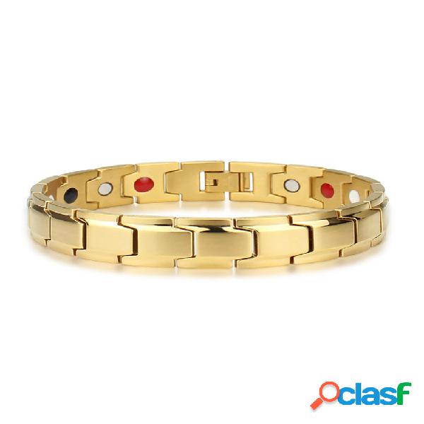 Trendy Simple Inlaid Ímã Pulseira de liga de energia em