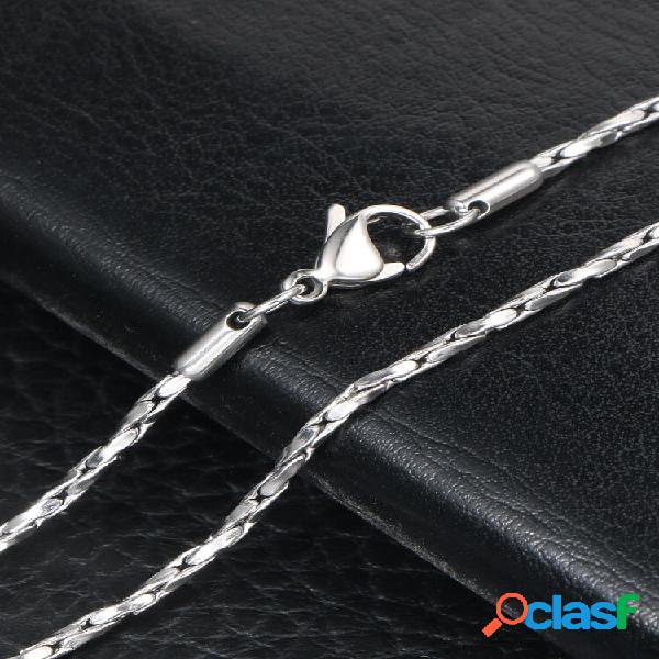 Trendy Simple Cross Vertical Oval Chain Shape Colar de aço