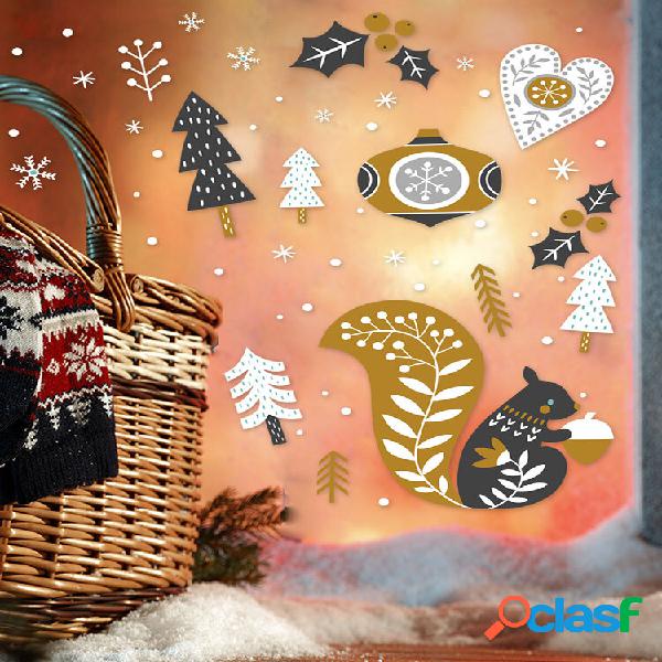 1PC Squirrel Forest Snowflake Pattern Christmas Series PVC