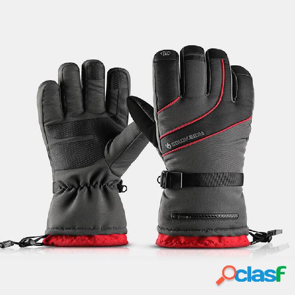 Luvas masculinas Plus Veludo Engrossar Dedo Completo Externo