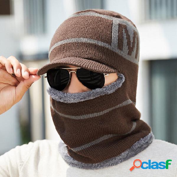 Cachecol quente Chapéu masculino Chapéu com tampa de lã M