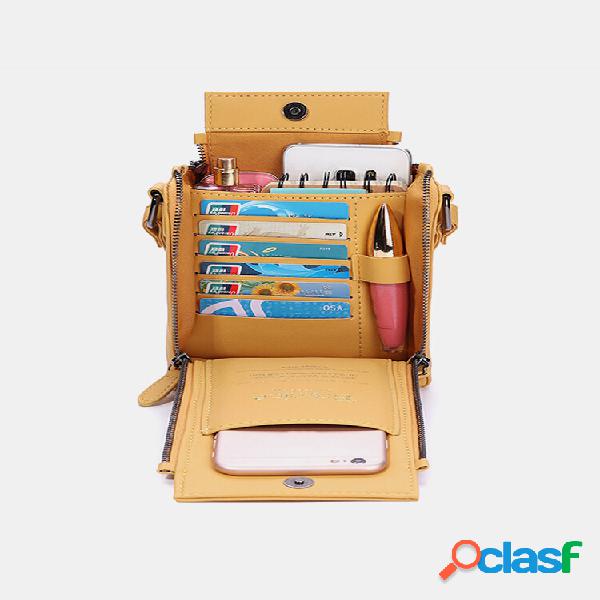 DREAME Mulher Solid Phone Bolsa 6 Porta Cartões Crossbody