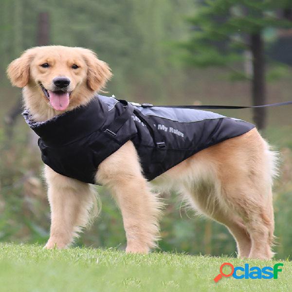 Pet impermeável quente Cachorro roupas noturnas reflexivas