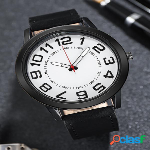 4 cores PU Alloy Men Casual Business Watch Decorativo