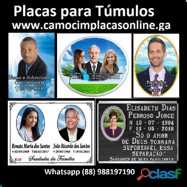 Foto porcelana e placa para túmulo