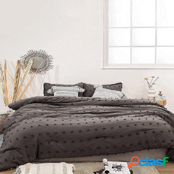 3 PCS 3D Tufted Padrão Conjuntos de roupa de cama de cor