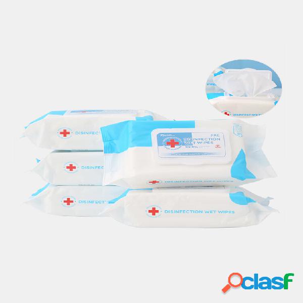 80pcs 75% álcool desinfetante limpeza lenços umedecidos