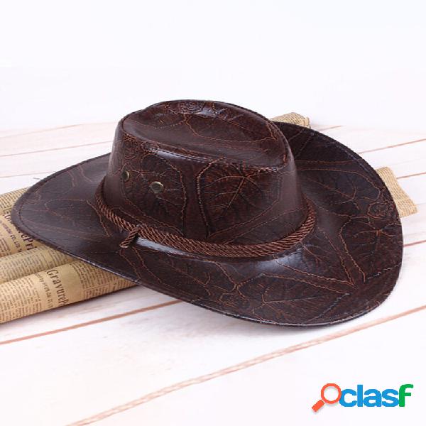Homens Mulheres Western Couro Artificial Cowboy Knight