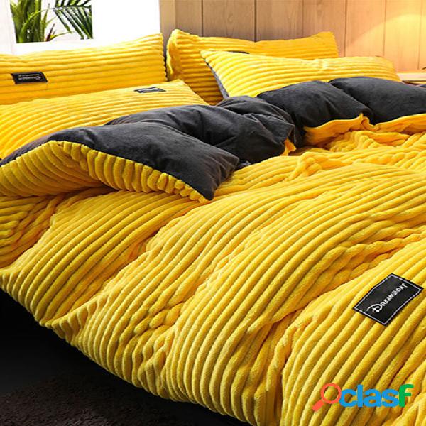 Conjunto de cama de inverno de veludo de veludo de veludo de