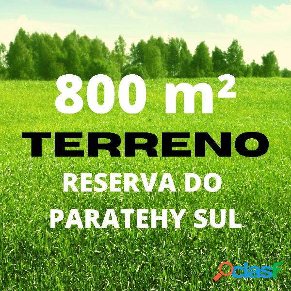 Terreno Reserva do Paratehy Sul, 800 m² Urbanova. Excelente