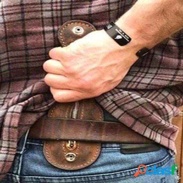 Carteira Tipo Moeda Masculino EDC Couro Vintage Bolsa
