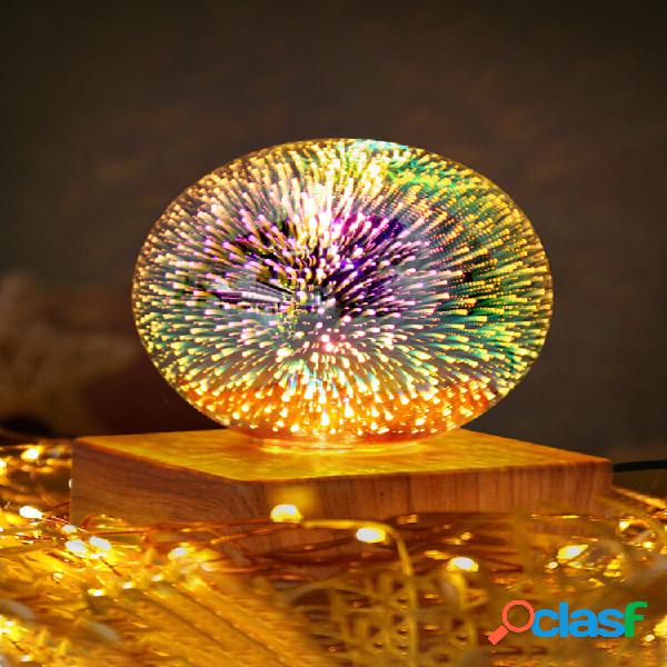 1 Pc LED 3D Firework Starry Sky Amor Padrão Night Light