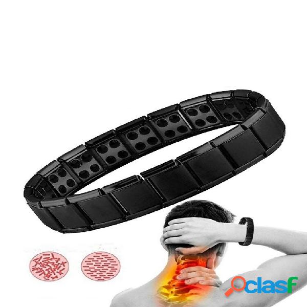 Trendy Simple Black pulseira incrustada de dupla linha de