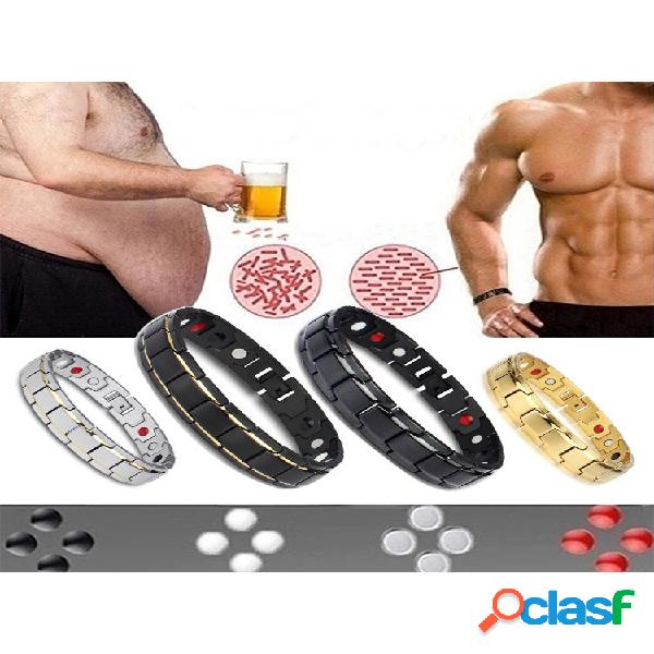 Trendy Simple Inlaid Ímã Pulseira Alloy Energy em forma