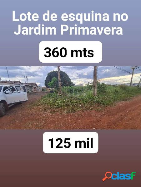 J.Primavera|Vende-se lote de esquina de 360m²