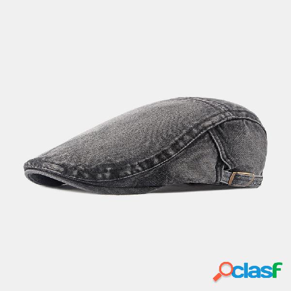 Homens Lavados Denim Antigo Casual Retro Driver Flat Chapéu