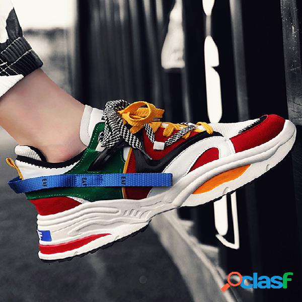 Moda masculina colorida patchwork patchwork retrô com