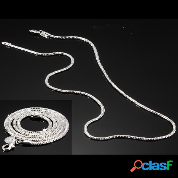 Colar corrente da moda 3MM banhado a prata Classic colar
