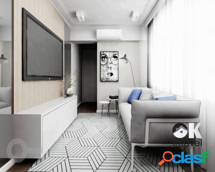 Apartamento reformado: 40m², 1 quarto e 1 vaga –