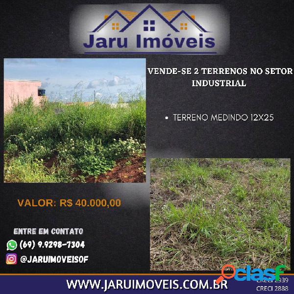 Vende-se dois terrenos localizados no Setor industrial