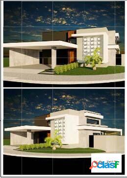 Excelente projeto de casa térrea no Floradas do Paratey