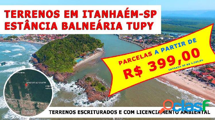 TERRENOS EM LOTEAMENTO BALNEÁRIO TUPY ITANHAÉM SP