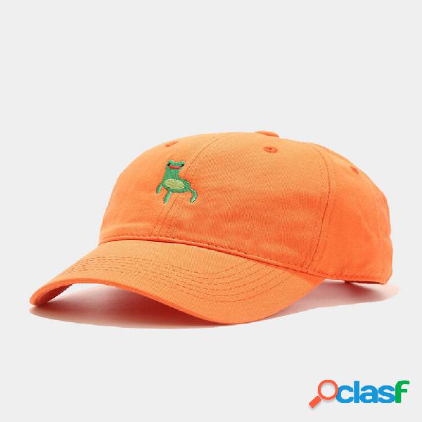 Algodão unissex bordado de desenho animado sapo casual ao