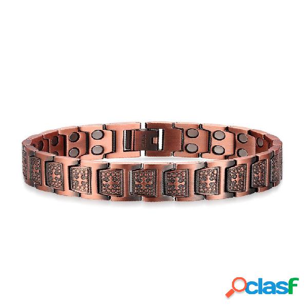 Pulseira de energia de cobre vermelha moderna e esculpida