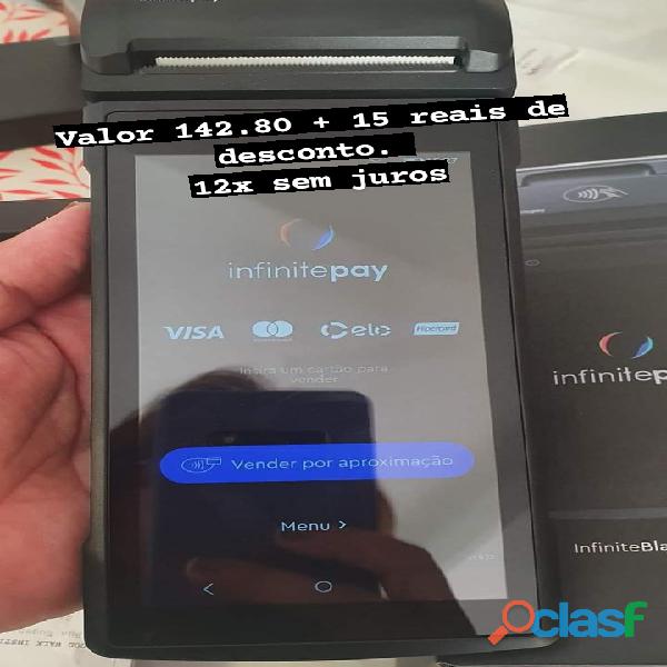 Maquininha de cartão Infinitepay com sistema Android sem