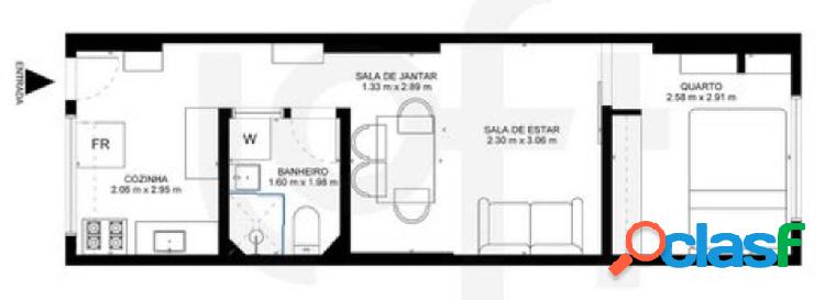 Apartamento de 1 dorm kit um mimo