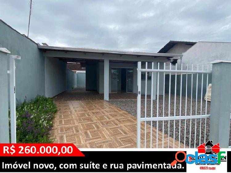 Confira. Casa nova, com 03 dormitórios, em Bal. Barra do