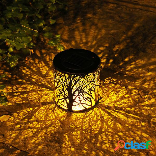 LED para energia solar no pátio ao ar livre, lanterna oca,
