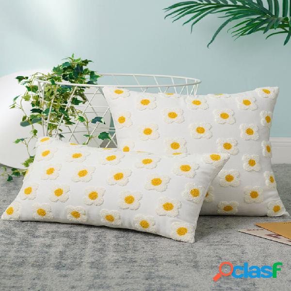 1 PC Nordic Fresh Style 3D Flower Daisy Padrão Fronha de
