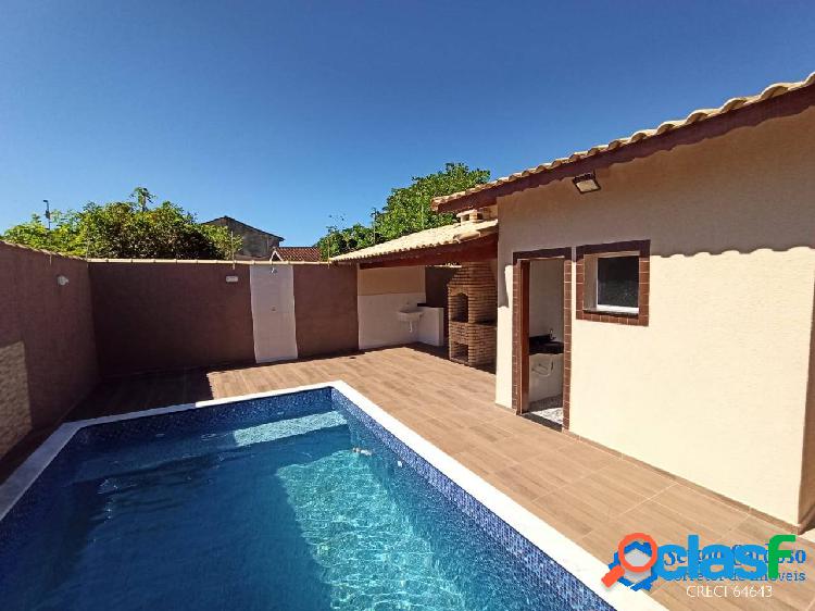 LANÇAMENTO-CASA NOVA e MODERNA- PISCINA-400 M MAR-ÓTIMO